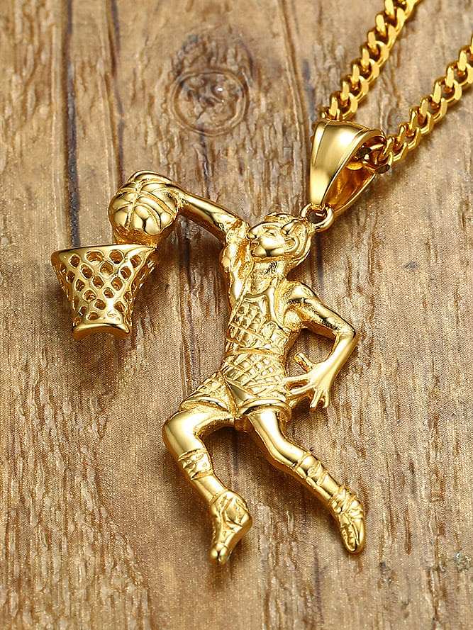 Delicate Gold Plated Geometric Shaped Titanium Pendant