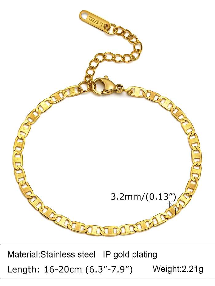 Stainless steel Irregular Minimalist Link Bracelet