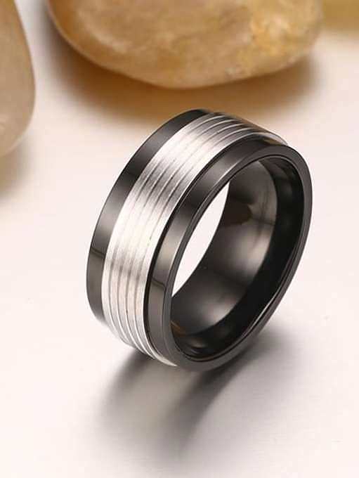 Titanium Steel Round Vintage Band Ring