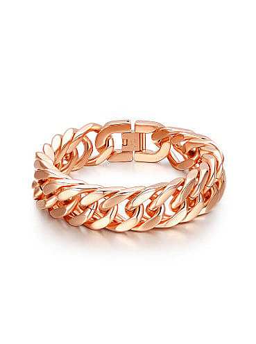 خاتم رائع مطلي بالذهب الوردي من التيتانيوم بتصميم هندسي