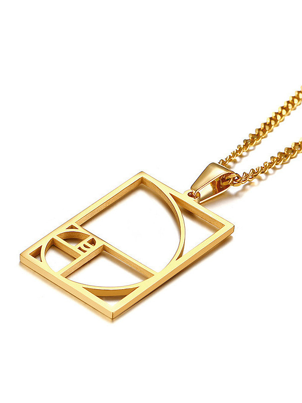 Stainless Steel With Gold Plated Simplistic Smooth Hollow Geometric Necklaces