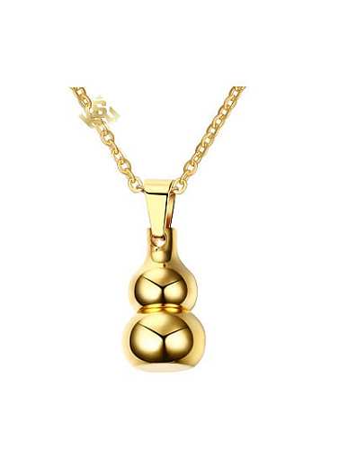 Delicate Gold Plated Gourd Shaped Titanium Pendant
