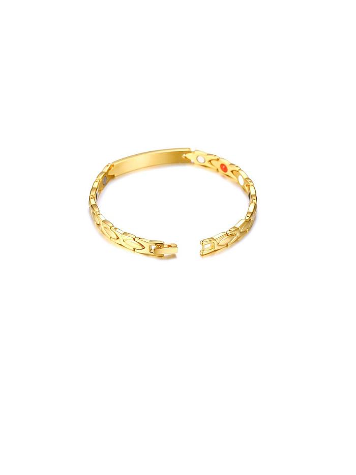 Stainless Steel With Gold Plated Simplistic Chain Bracelets
