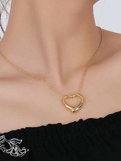 Minimalistische Halskette aus Edelstahl mit hohlem Herz