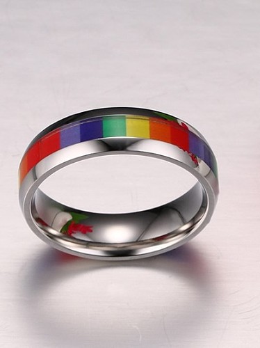 Unisex Colorful Stainless Steel Sticker Ring