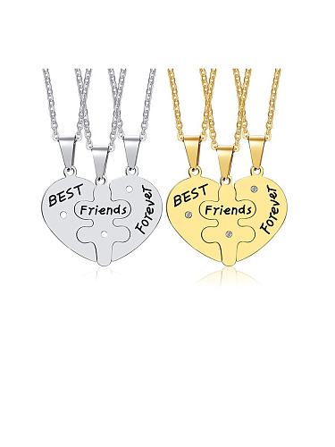 Stainless Steel With Plating gold Simple Love Pendant Necklaces