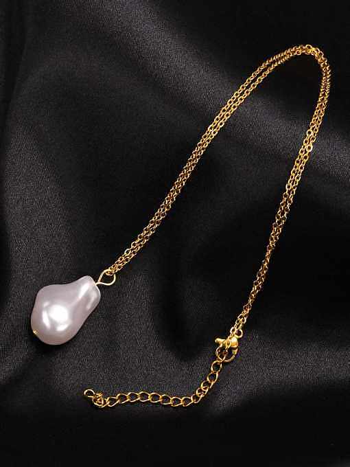 Pendiente minimalista irregular de perlas de agua dulce de acero inoxidable