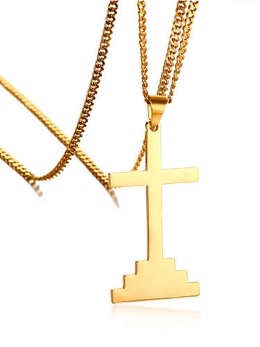 Stainless steel Cross Hip Hop Necklace