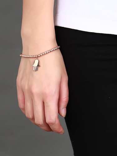 Bracelet en titane en forme de paume poli à la mode