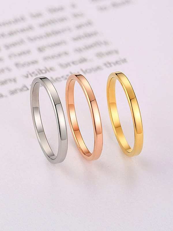 Stainless Steel With Smooth Simplistic Round Band Rings
