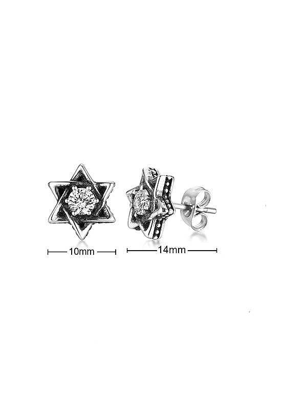 Stainless steel Cubic Zirconia Flower Vintage Stud Earring