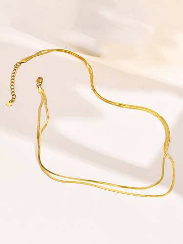 Collar minimalista de cadena de hueso de serpiente de acero inoxidable