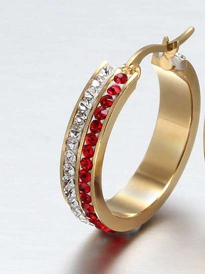 Pendientes colgantes de diamantes de imitación de doble color chapados en oro exagerados