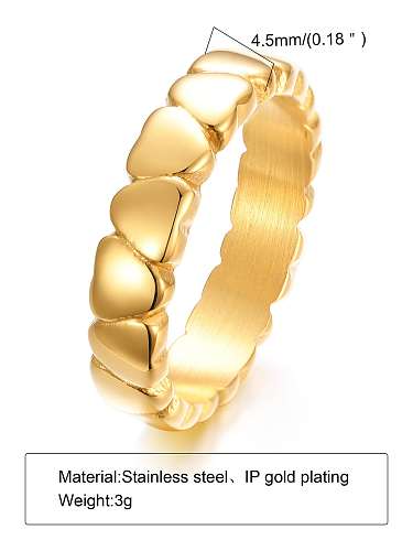 Titanium Steel Heart Minimalist Band Ring