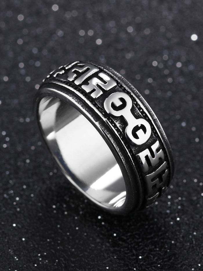 خاتم رجالي من التيتانيوم الأسود بتصميم فاسق