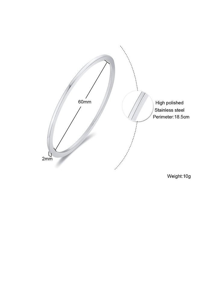 Stainless Steel With Smooth Simplistic Round Bangles