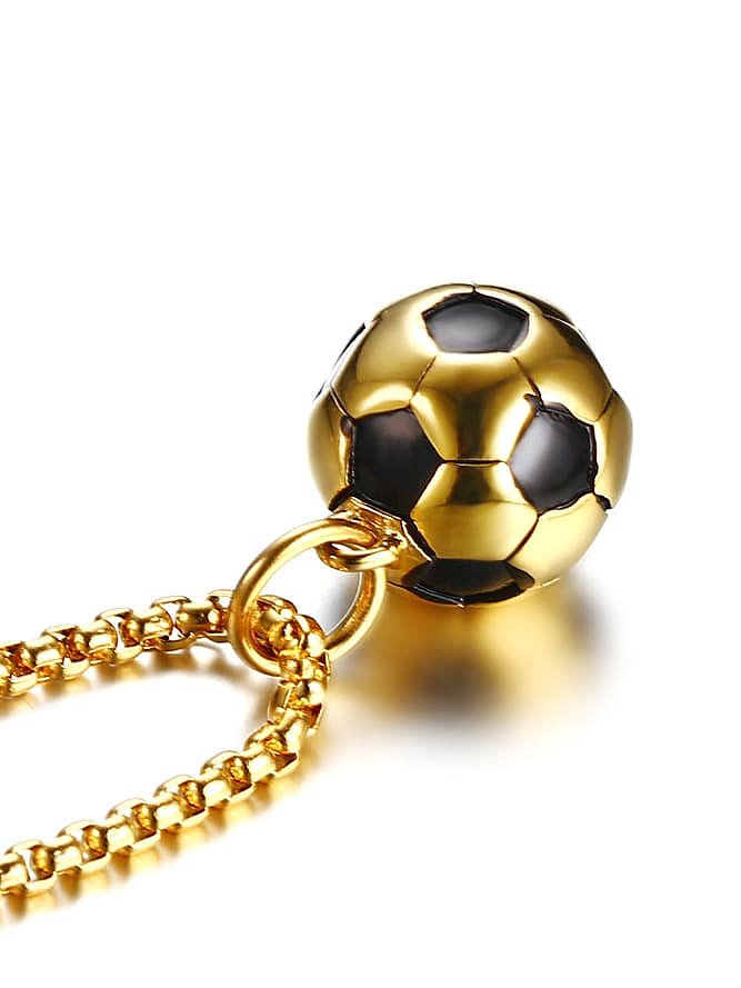 Stainless steel Enamel football Minimalist Necklace