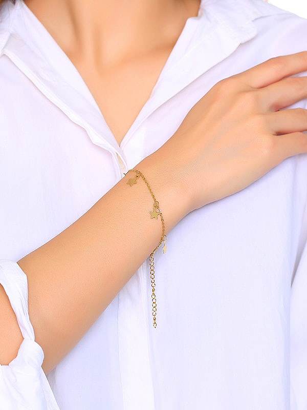 Stainless Steel With Simple Star Adjustable Bracelet