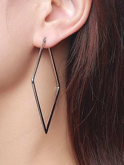 Boucles d'oreilles clips en acier inoxydable de forme carrée