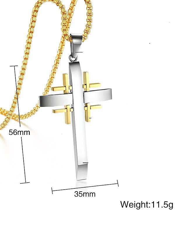 Titan Stahl Strass Kreuz Vintage religiöse Halskette