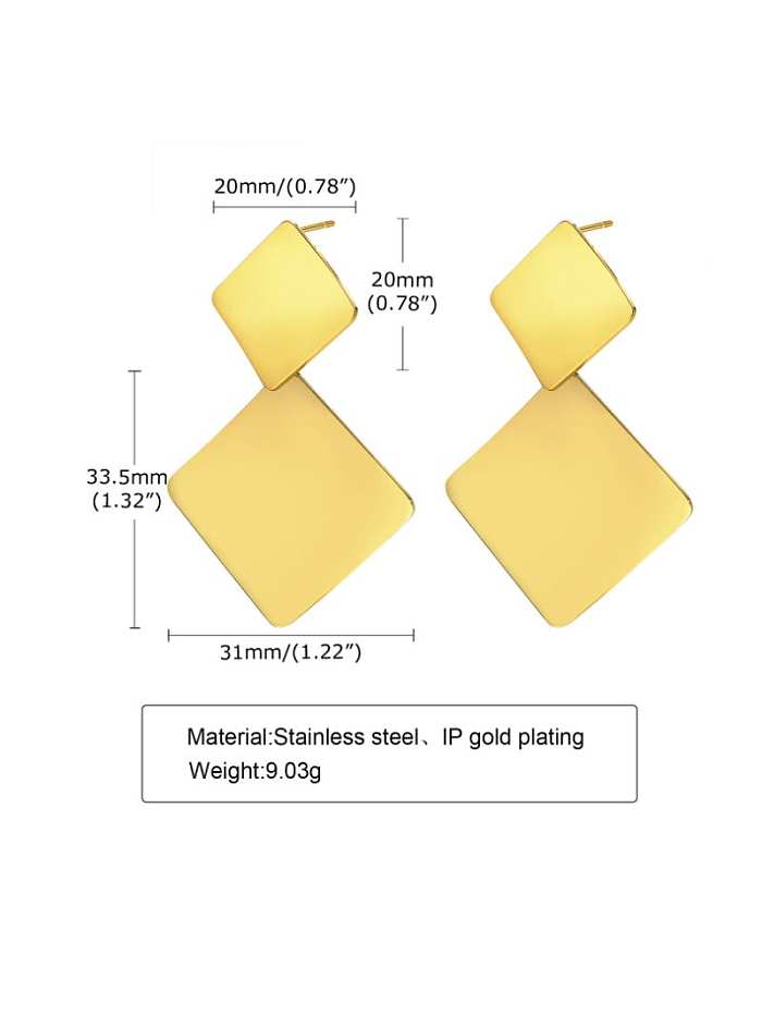 Stainless steel Geometric Minimalist Drop Earring