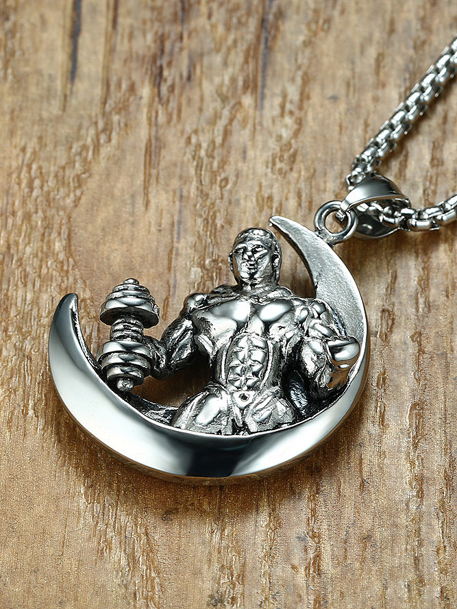 Personality Moon Shaped Stainless Steel Pendant