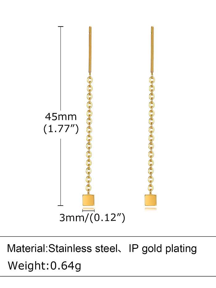 Boucle d'oreille enfileur minimaliste géométrique en acier inoxydable