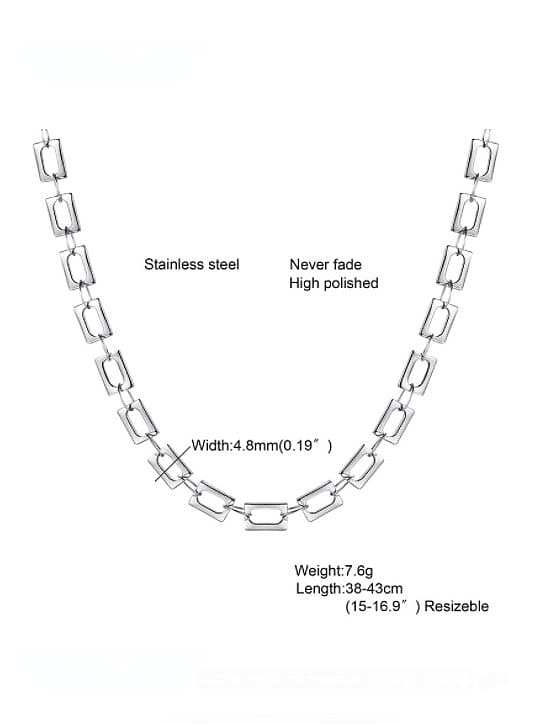 Titanium Steel Hollow Geometric Minimalist Necklace