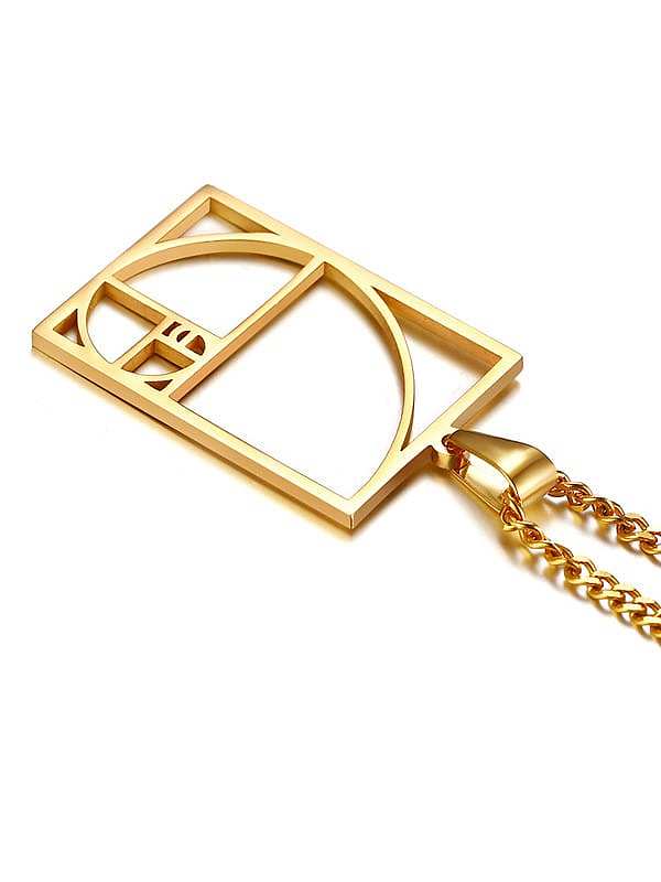Edelstahl mit vergoldeten schlichten glatten hohlen geometrischen Halsketten