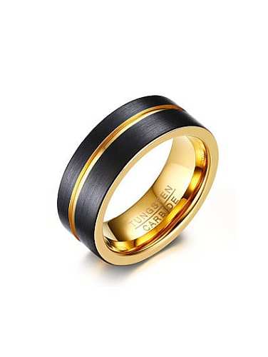 Delicate Double Color Geometric Shaped Tungsten Ring