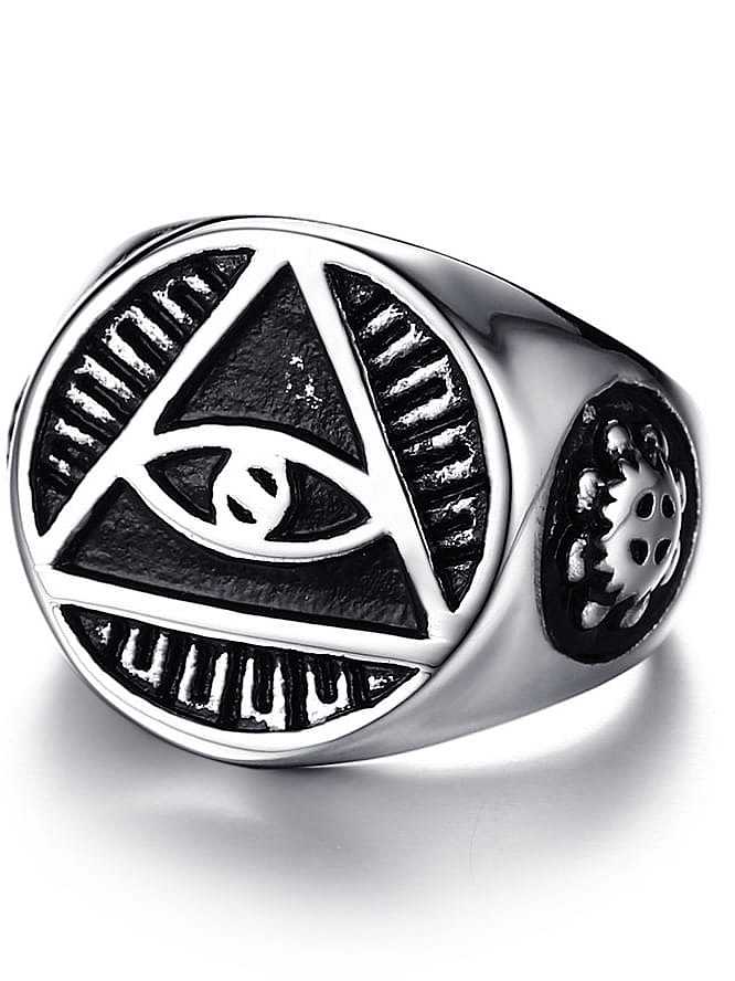Stainless steel Geometric Vintage Band Ring