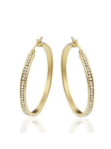 Exquisite Gold Plated Geometric Shaped Rhinestones Drop Earrings
