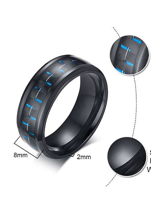Stainless Steel With Black Gun Plated Personality Band Rings