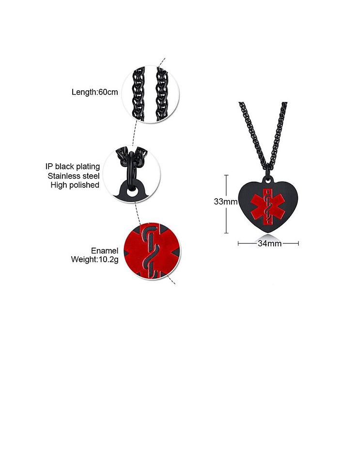 Titan-Emaille-Herz minimalistische Halsketten