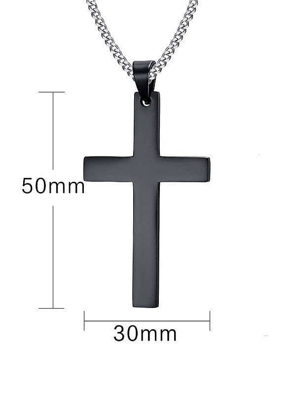 Titanium Steel Smooth Cross Vintage Regligious Necklace