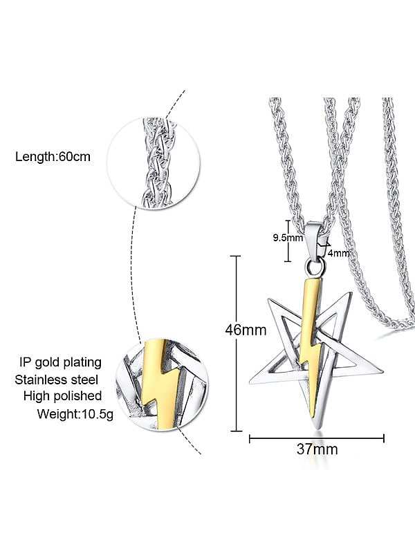 Edelstahl mit zweifarbiger Beschichtung Vereinfachte Stern-Blitz-Halsketten