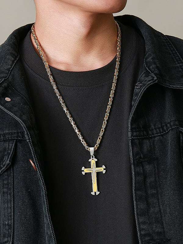Titanium Steel Hip Hop Cross Pendant