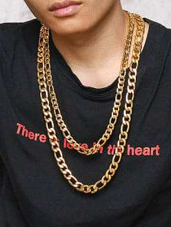 Geometrische Hip-Hop-Halskette aus Edelstahl mit hohler Kette