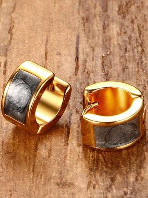 Fashion Gold Plated Geometric Glue Clip Earrings