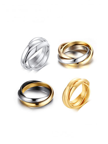 Titanium Steel Geometric Minimalist Stackable Ring