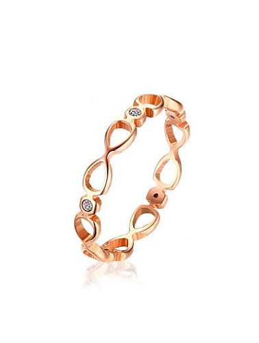 Elegant Rose Gold Plated Hollow Design Rhinestone Ring
