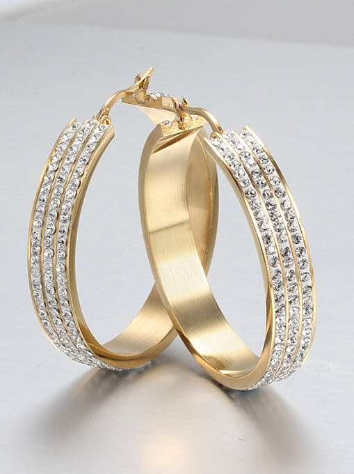 Aretes colgantes de diamantes de imitación con forma geométrica chapados en oro que combinan con todo