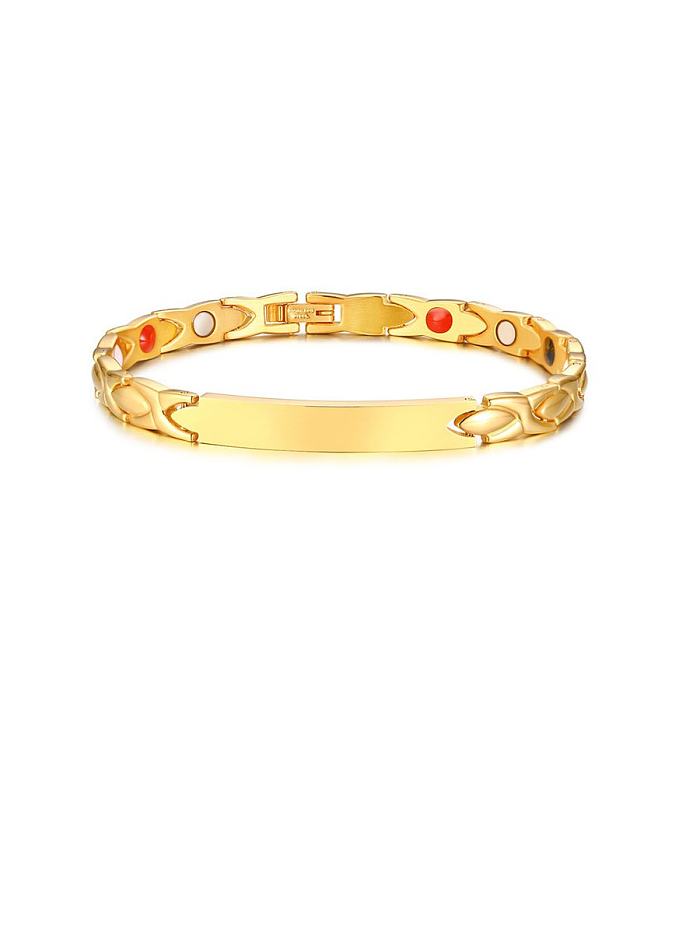 Stainless Steel With Gold Plated Simplistic Chain Bracelets