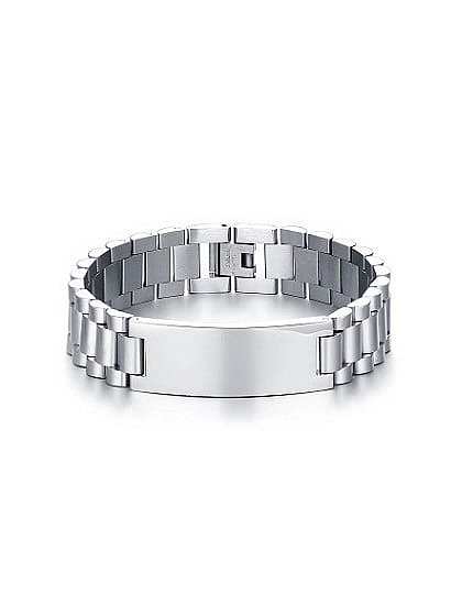Fashionable Geometric Shaped High Polished Titanium Bracelet