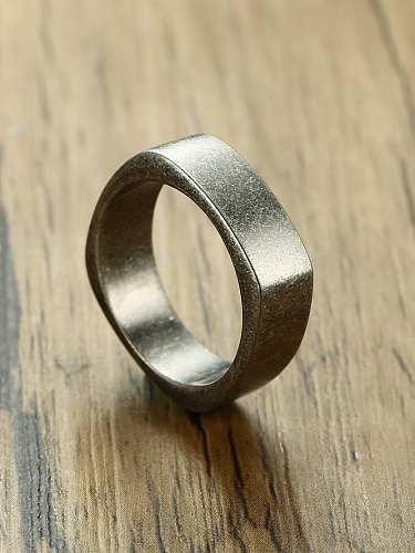 ريترو خاتم من الفولاذ المقاوم للصدأ على شكل هندسي