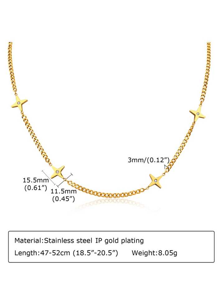 Titanium Steel Rhinestone Star Minimalist Necklace