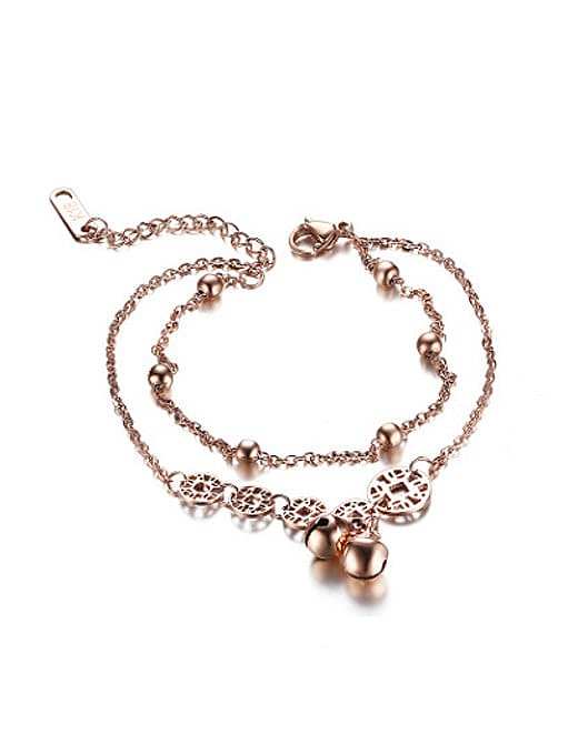 Adjustable Rose Gold Plated Geometric Titanium Bracelet