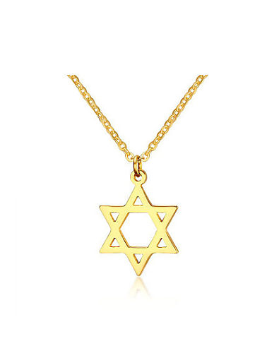 Elegante colar de titânio banhado a ouro em forma de estrela