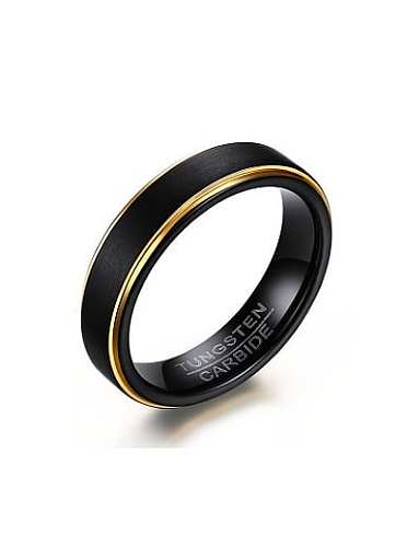 Retro Black Gun Plated Geometric Titanium Ring