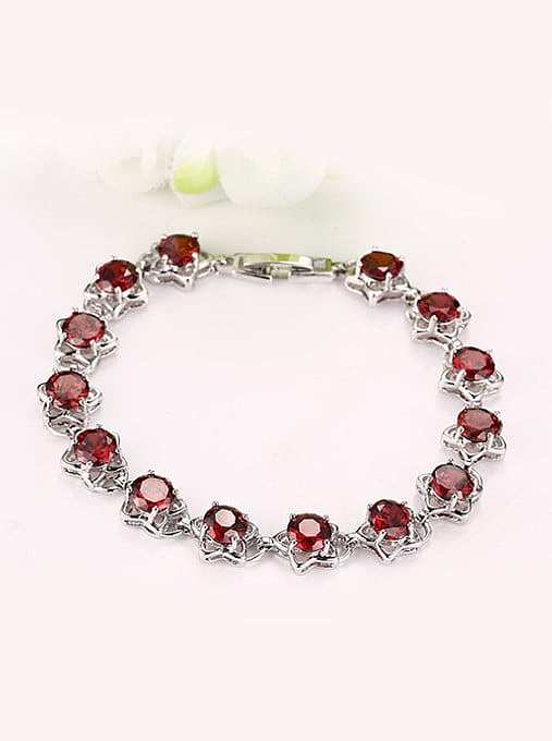Elegant Red Star Shaped AAA Zircon Copper Bracelet